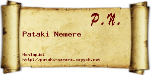 Pataki Nemere névjegykártya
